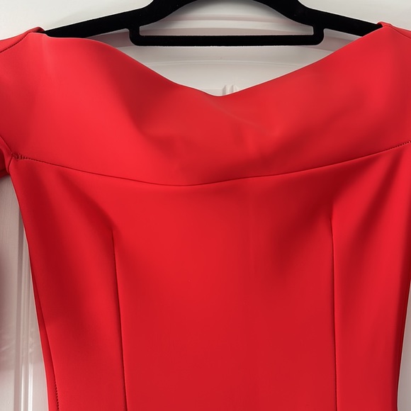 Coral colored scuba fabric chaira boni gown - Picture 7 of 7